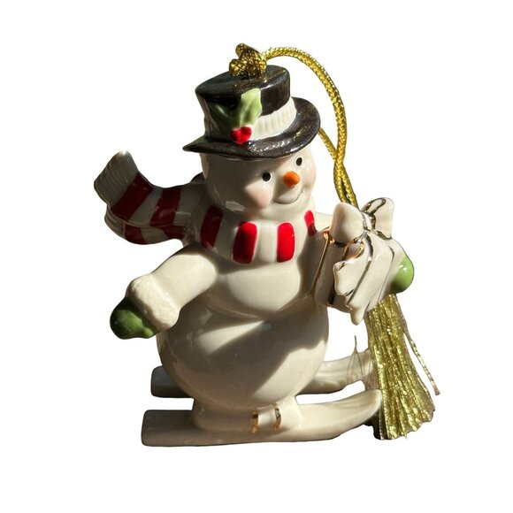 Lenox Other - Two Lenox Porcelain Snowman Penguin Ornament Christmas Tree Figurine Hanging